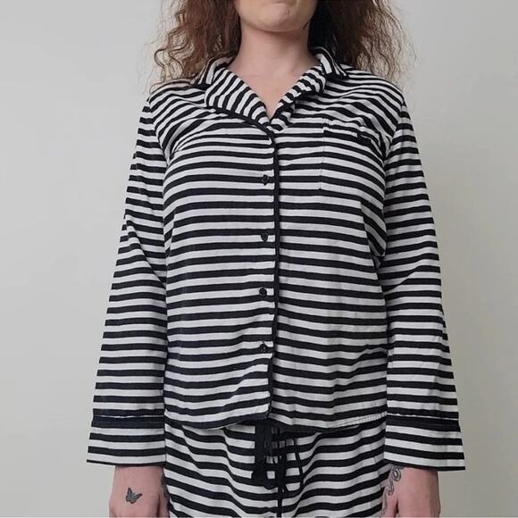 kate spade Black and White Striped Button Up Shirt - Picture 8 of 9